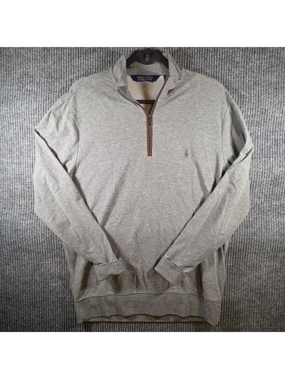 Polo Golf Ralph Lauren Men's M Quarter Zip Pullover Gray Water Repellent Golf